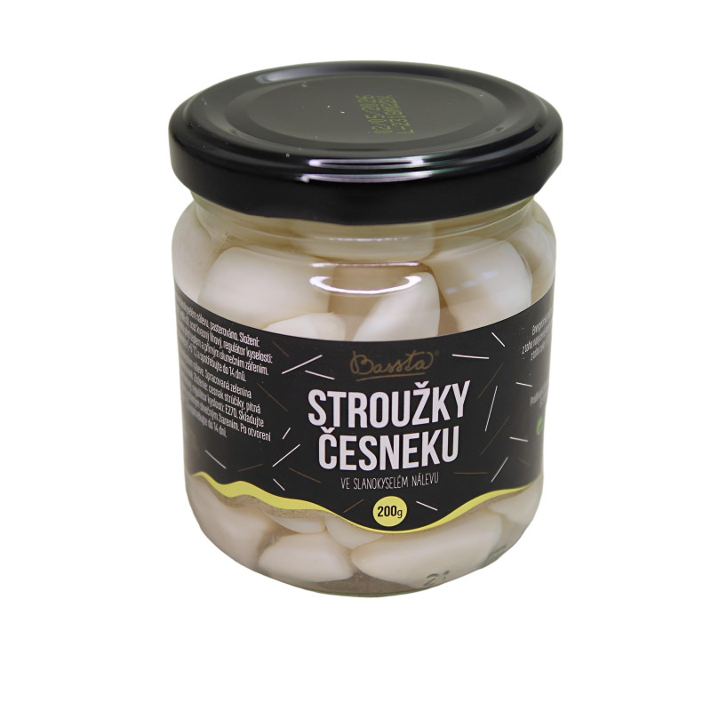 česnek stroužky ve sladkokyselém nálevu 200/110g